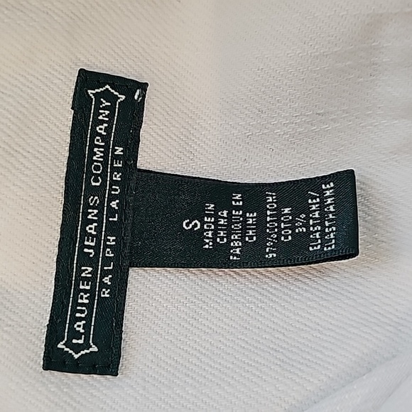 Ralph Lauren Lauren Jeans Company White Denim Crop Jacket - Size Small - Picture 7 of 9